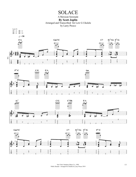 Solace (By Scott Joplin) for Fingerstyle Ululele (arr. Larry Preece)