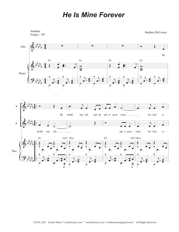 He Is Mine Forever (2-part choir - (SA)