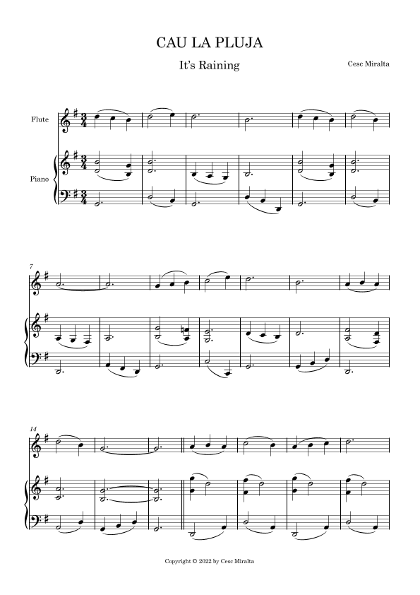 CAU LA PLUJA Fl & Pno