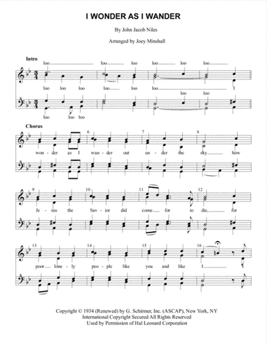 I Wonder As I Wander (arr. Joey Minshall)