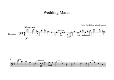 Wedding March - Felix Bartholdy Mendelssohn (Bassoon) (arr. Digital Book Music)