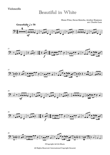 Beautiful In White (arr. Charles Lam)