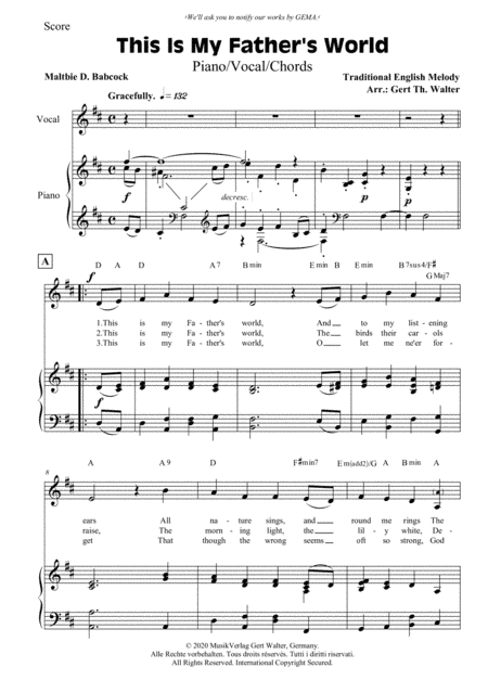 This Is My Father's World (arr. Gert Th. Walter)