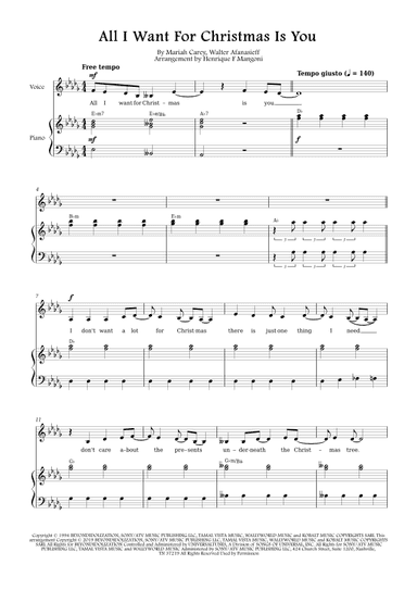 All I Want For Christmas Is You (arr. Henrique F Mangoni)