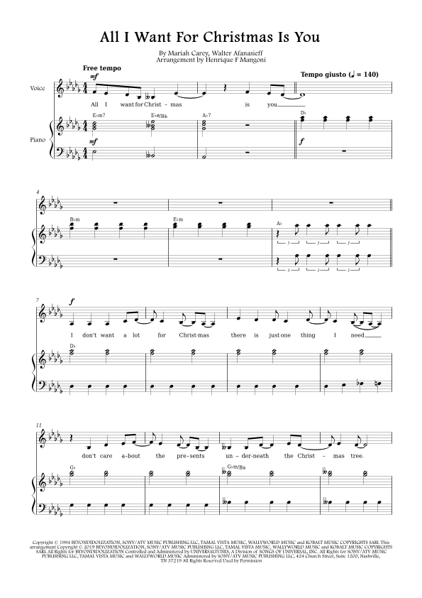 All I Want For Christmas Is You (arr. Henrique F Mangoni)