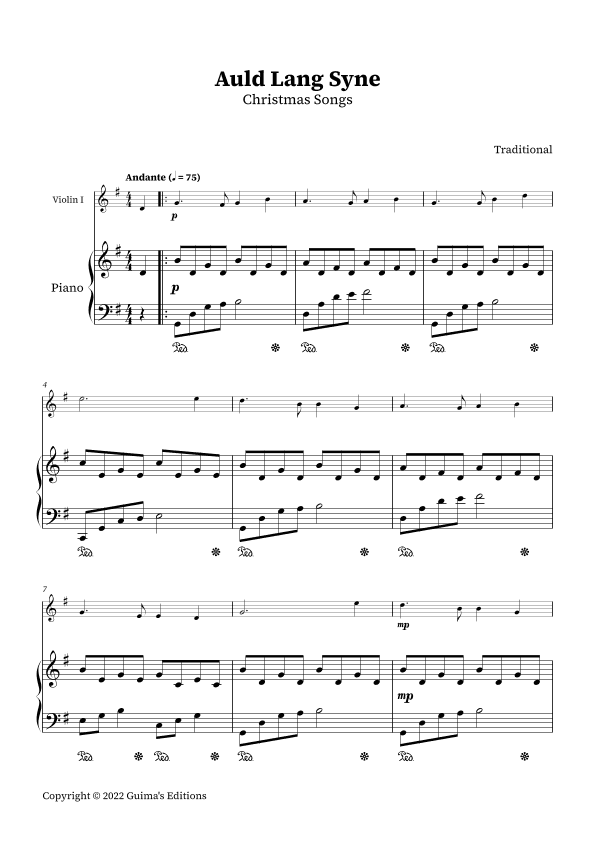 Auld Lang Syne (arr. Guima's Editions)
