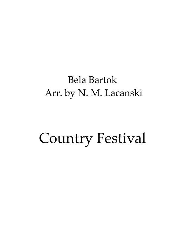 Country Festival (arr. Nick M Lacanski)