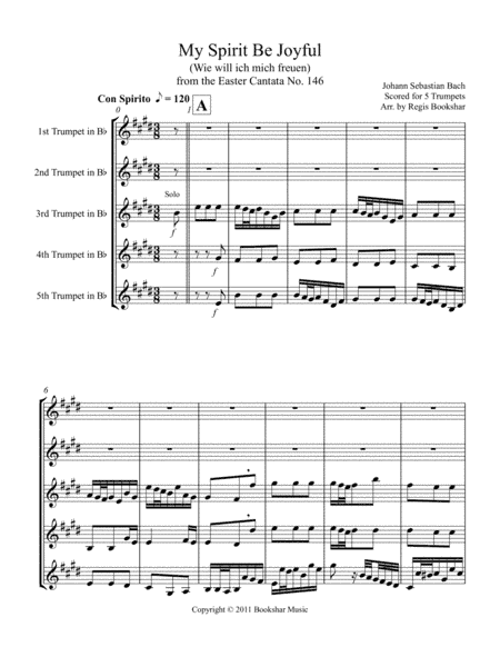 My Spirit Be Joyful (Trumpet Quintet) (arr. Regis Bookshar)