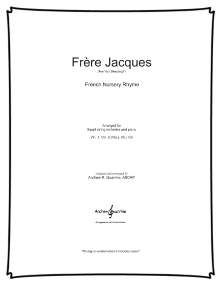 Frere Jacques (arr. Andrew R. Guarrine)