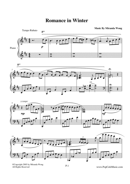 Romance in Winter - Romantic Piano Music by Miranda Wong