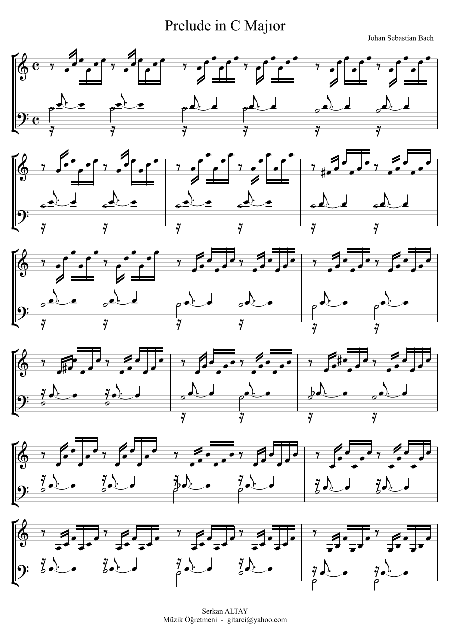 Prelude in C Major - Bach (arr. Serkan ALTAY)