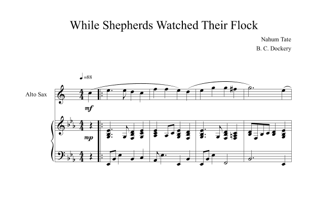 While Shepherds Watched Their Flock (Alto Sax Solo with Piano Accompaniment) (arr. B. C. Dockery)