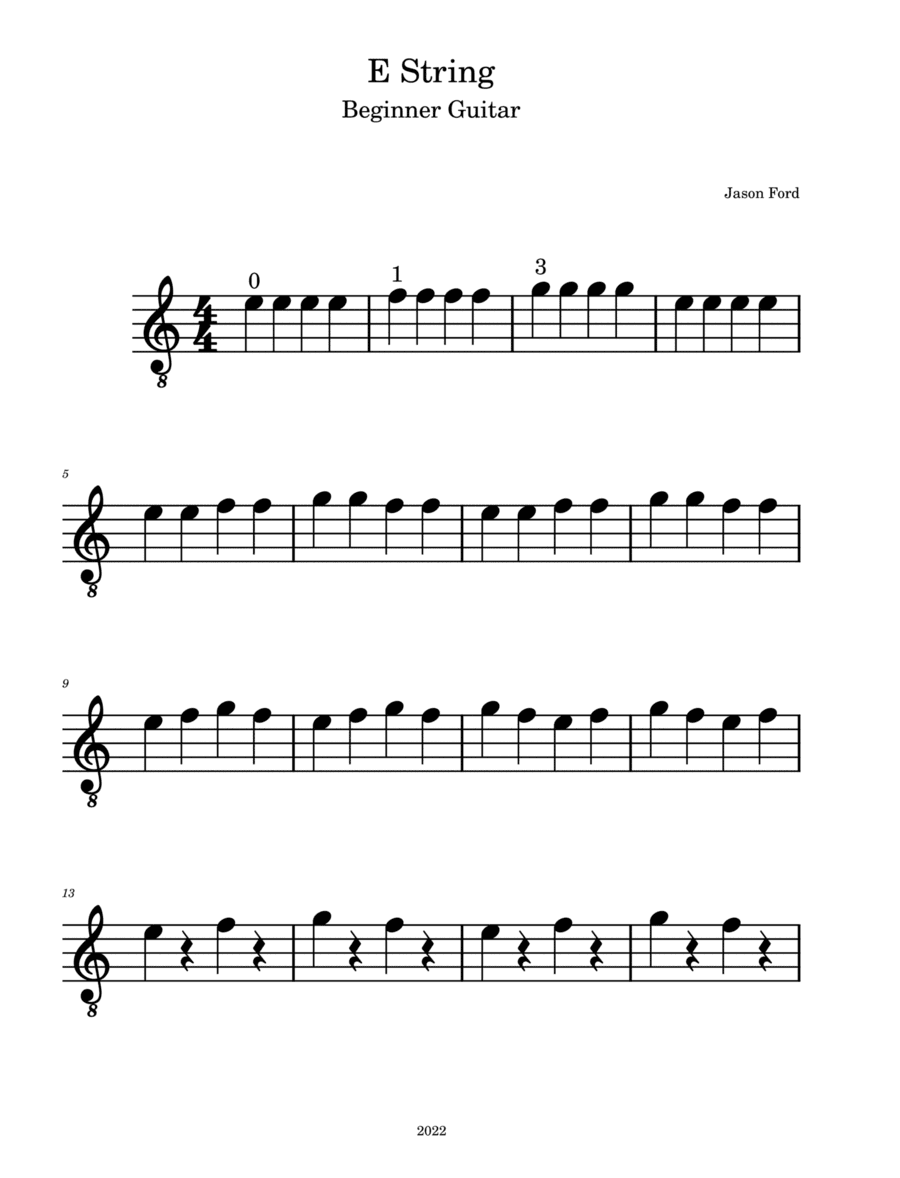 Guitar E String Beginner Exercise