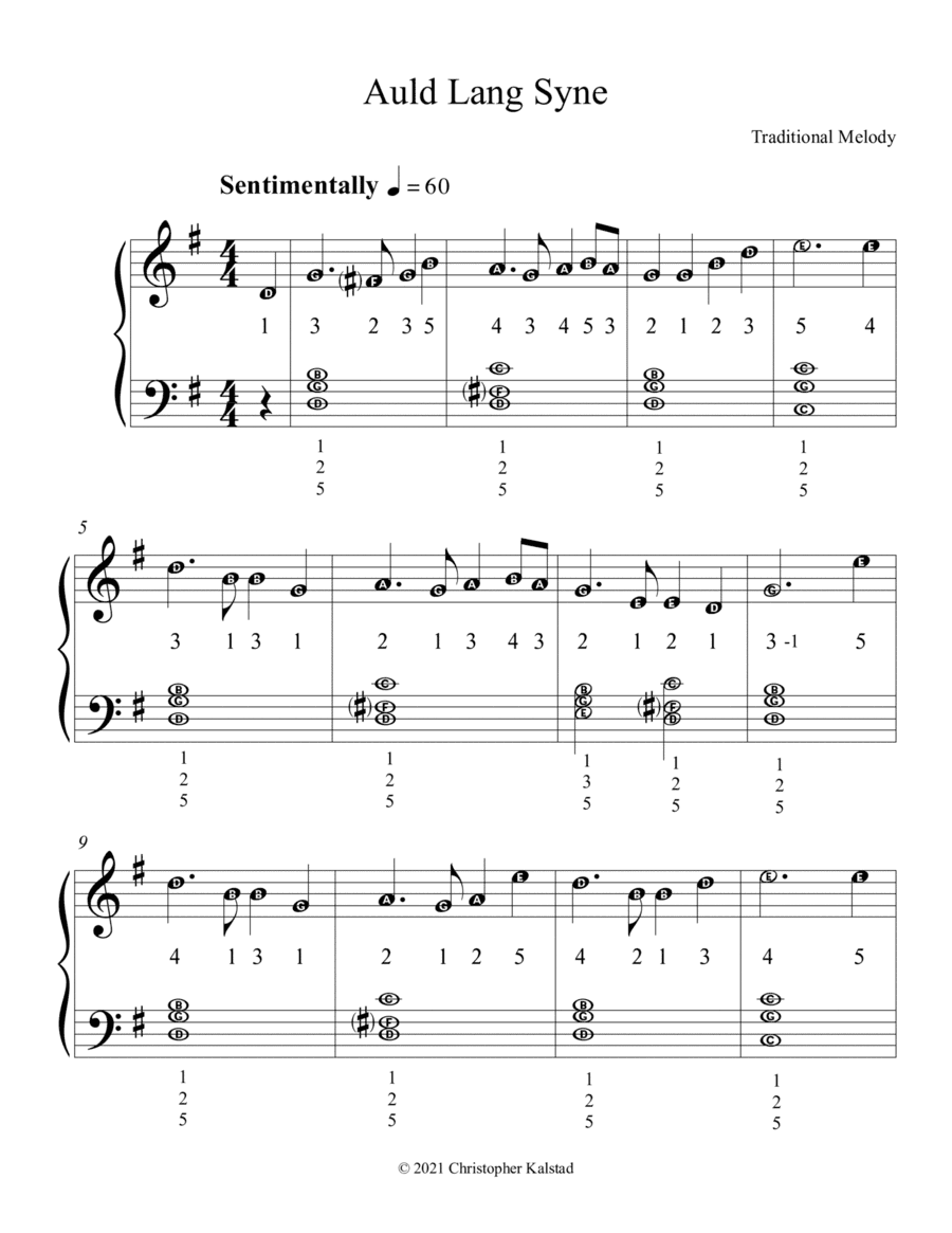 Auld Lang Syne (Easy Piano) (arr. Christopher Kalstad)