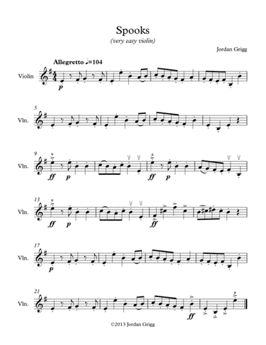 Spooks (very easy violin)