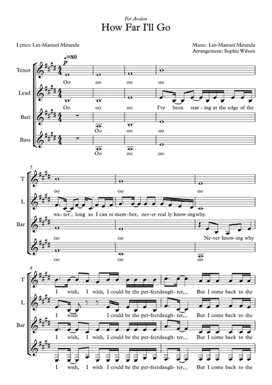 How Far I'll Go (arr. Sophie Wilson)