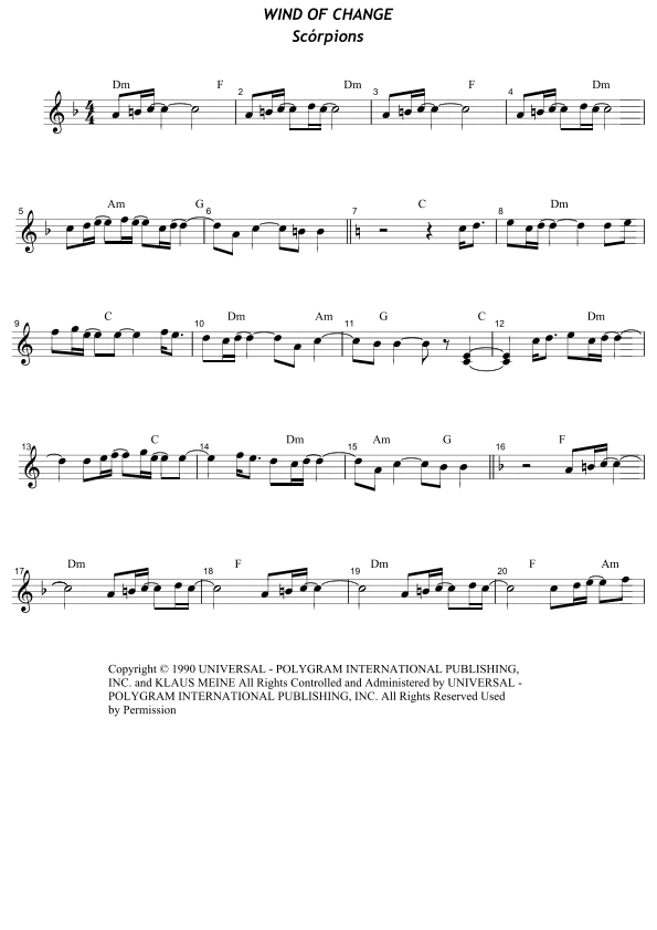Wind Of Change - Score Only (arr. Heraldo)