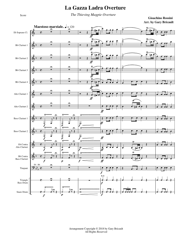 La Gazza Ladra Overture (The Thieving Magpie Overture) (arr. Gary Bricault)