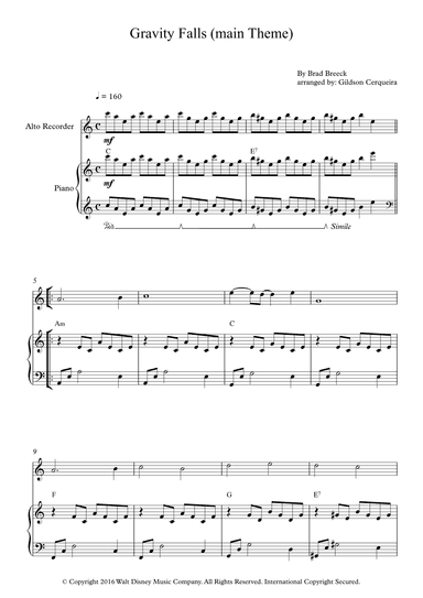 Gravity Falls (main Theme) (arr. Gildson Cerqueira)