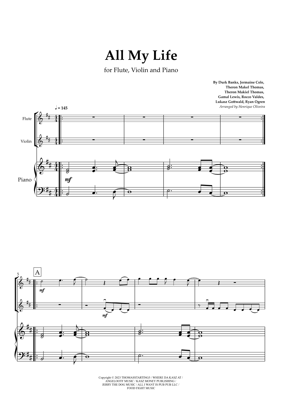 All My Life (arr. Henrique Oliveira)