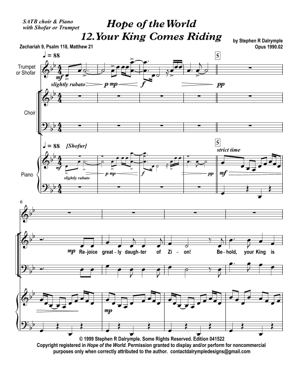 Hope of the World 12: Your King Comes Riding by Stephen R Dalrymple