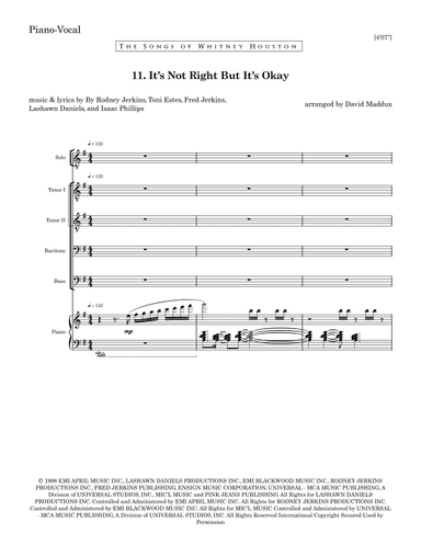 It's Not Right But It's Okay (arr. David Maddux)