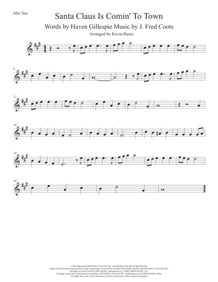 Santa Claus Is Comin' To Town (arr. Kevin Busse)