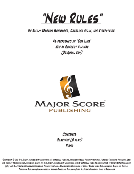 New Rules (arr. MAJOR SCORE PUBLISHING TM.)