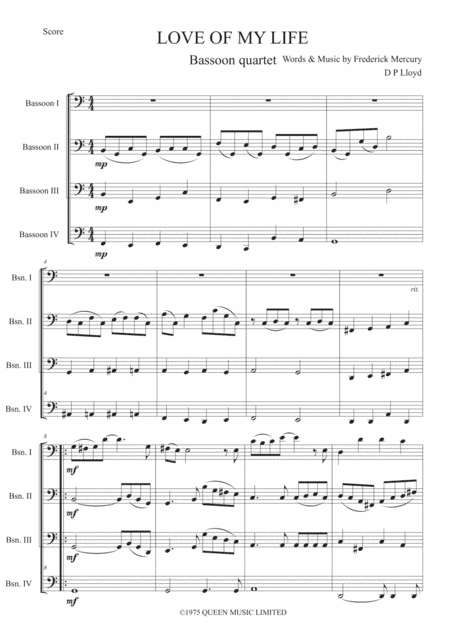 Love Of My Life (arr. Darren Lloyd)