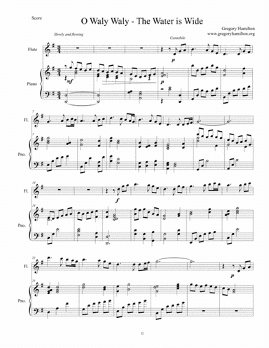 O Waly Waly - The Water is Wide for Flute and Piano