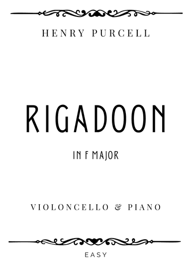 Purcell - Rigadoon in F Major - Easy (arr. Piacere Music Sheets)