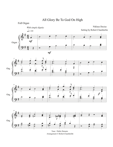 All Glory Be To God On High (arr. Robert Chamberlin)