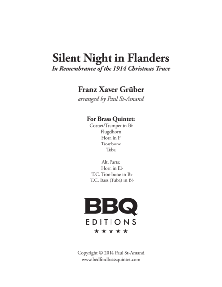 Silent Night in Flanders - Brass Quintet (arr. Paul St-Amand)