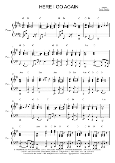 Here I Go Again (arr. Music-holley)