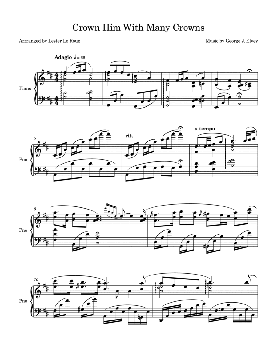 Crown Him With Many Crowns (arr. Lester Le Roux)