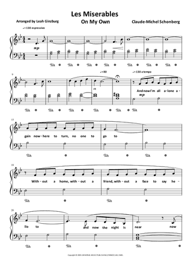 Le Miserable (arr. Leah Ginzburg)