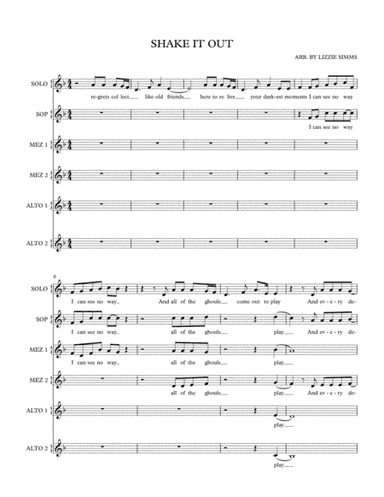 Shake It Out (arr. Lizzie Simms)