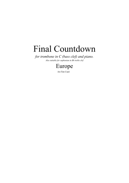 Final Countdown (arr. Tim Curd)