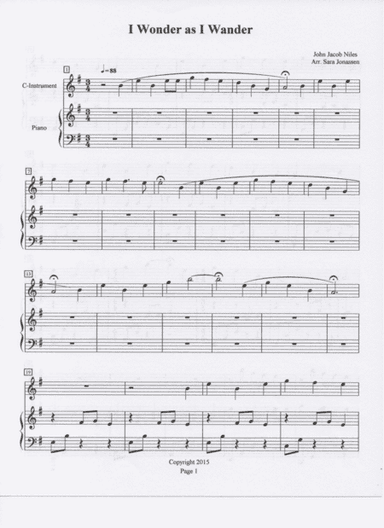 I Wonder As I Wander (arr. Sara Jonassen)