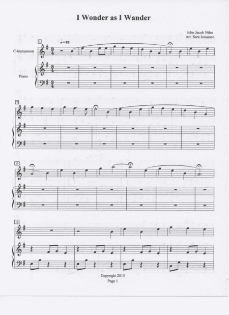 I Wonder As I Wander (arr. Sara Jonassen)