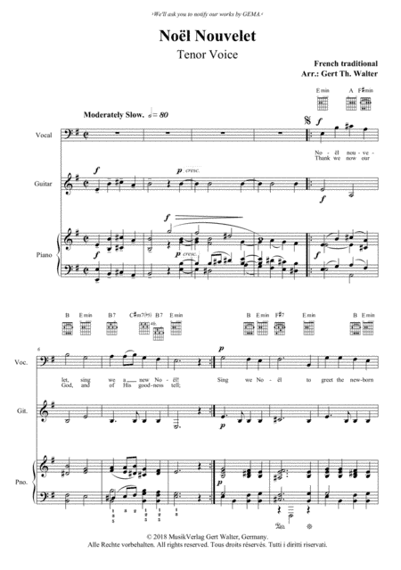 Noel Nouvelet (arr. Gert Th. Walter)