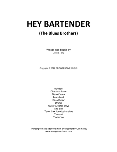 Hey Bartender (arr. Jim Farley - www.arrangementsone.com)
