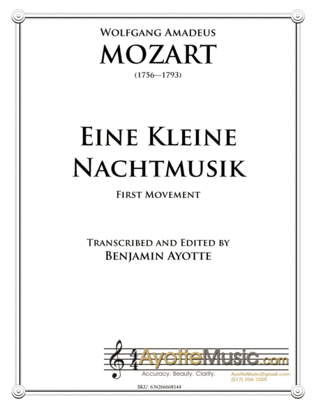 Eine Kleine Nachtmusic, First Movement for String Orchestra (arr. Benjamin Ayotte)