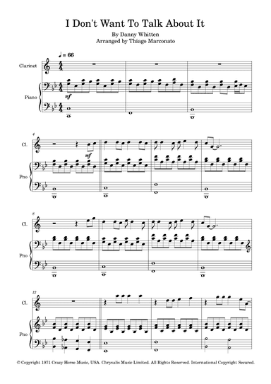 I Don't Want To Talk About It (arr. Thiago Marconato)