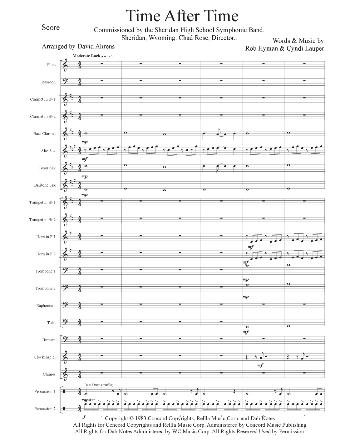 Time After Time (arr. David Ahrens)