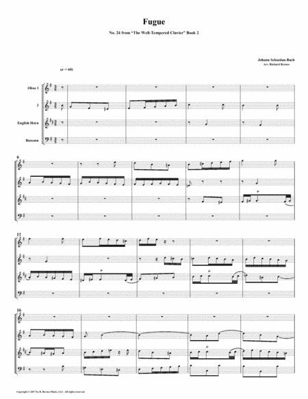 Fugue 24 from Well-Tempered Clavier, Book 2 (Conical Brass Quartet) (arr. Richard Byrnes)