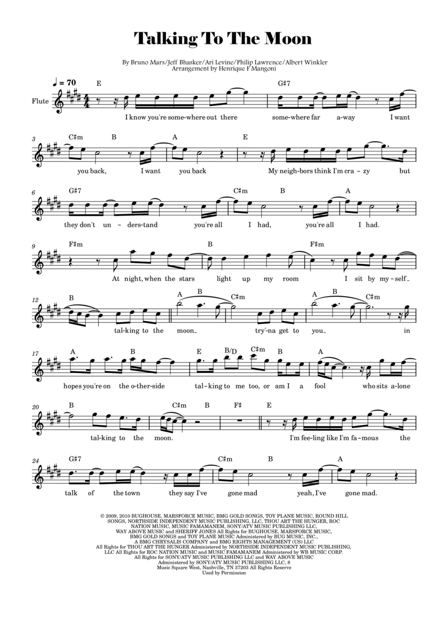 Talking To The Moon (arr. Henrique F Mangoni)