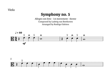 Symphony no. 5 - 1st movement (theme) (arr. Rodrigo Faleiros)