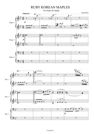 Ruby Korean Maples for Piano Six Hands