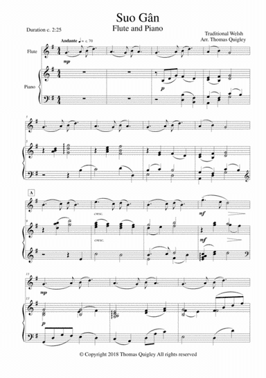 Suo Gân (arr. Thomas Quigley)
